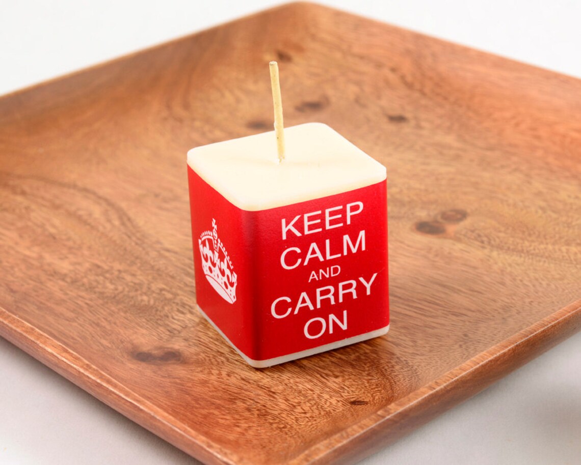 Keep Calm and Carry On Candle Set 3 Soy Candles Vanilla Etsy