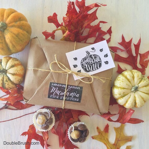Unique Fall Gift Idea to Light a Fire / Fire Starter Kit / Autumn Fire Lighters / Happy Fall Y'All Notecard / All Natural Eco Friendly Flame