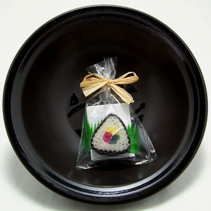 Sushi Wedding Favors Japanese Party Favors Sushi Bridal Shower Asian Theme Sushi Favors Triangle Black and White Sushi Engagement Party image 1