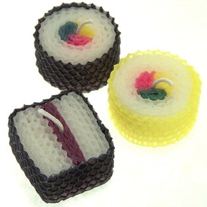 Sushi Love Sushi Sampler Candles Sushi Variety 3 Piece Gift Set Egg Roll Spam Musubi Futomaki Japan Food Japanese Kawaii Sushi Deocr image 3