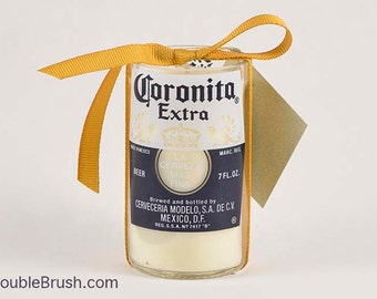 Coronita Extra Beer Bottle Candle, Cute Beer Theme Decor Mexican Beer Gift, Unscented Soy Wax Recycled Glass Container Candle, Eco Candle