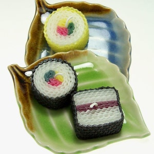 Sushi Love Sushi Sampler Candles Sushi Variety 3 Piece Gift Set Egg Roll Spam Musubi Futomaki Japan Food Japanese Kawaii Sushi Deocr image 2