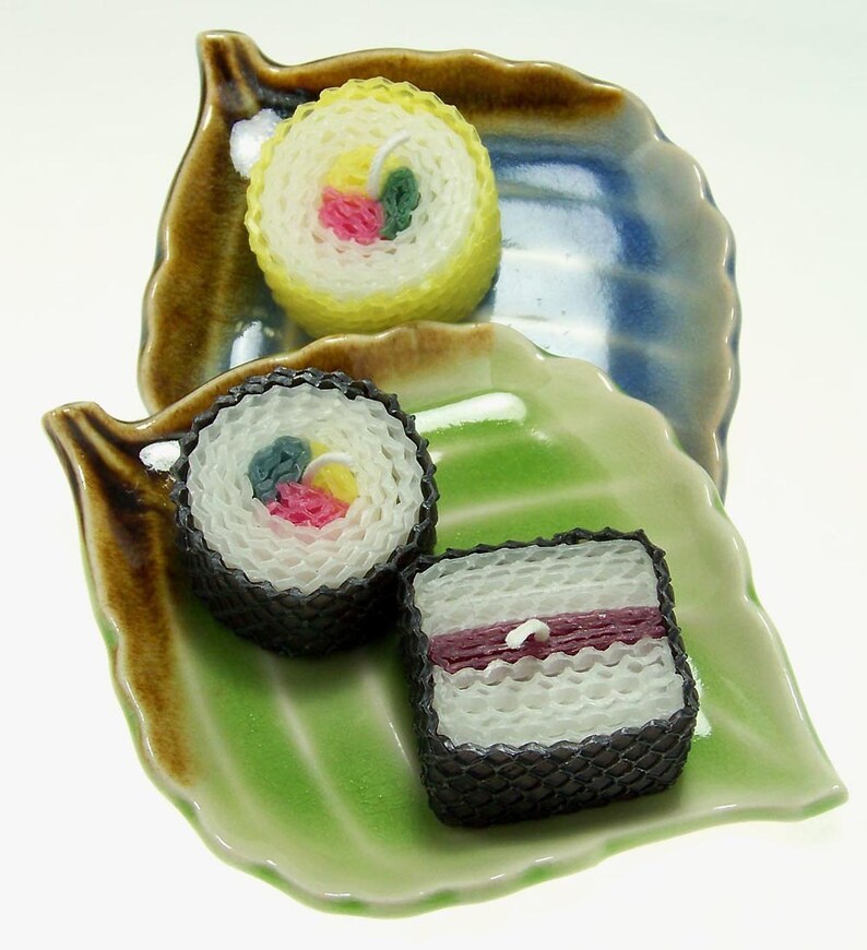 Sushi Love Sushi Sampler Candles Sushi Variety 3 Piece Gift Set Egg Roll Spam Musubi Futomaki Japan Food Japanese Kawaii Sushi Deocr image 2