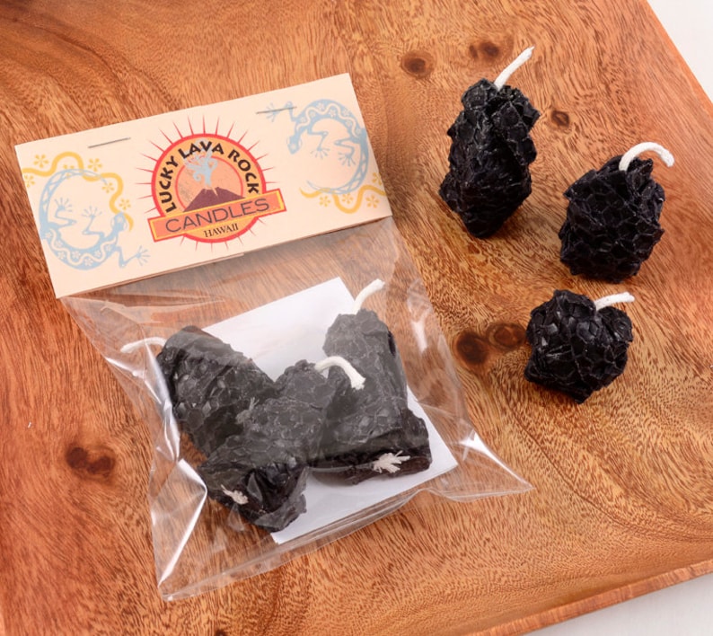 Lucky Lava Rock Candles Hawaii Good Luck Candles Gift 3 Stone Etsy