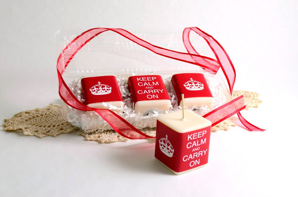 Keep Calm and Carry On Candle Set 3 Soy Candles Vanilla Etsy