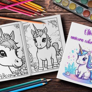Personalized Unicorn Coloring Book for Kids | Rainbow Unicorn Gift With ...