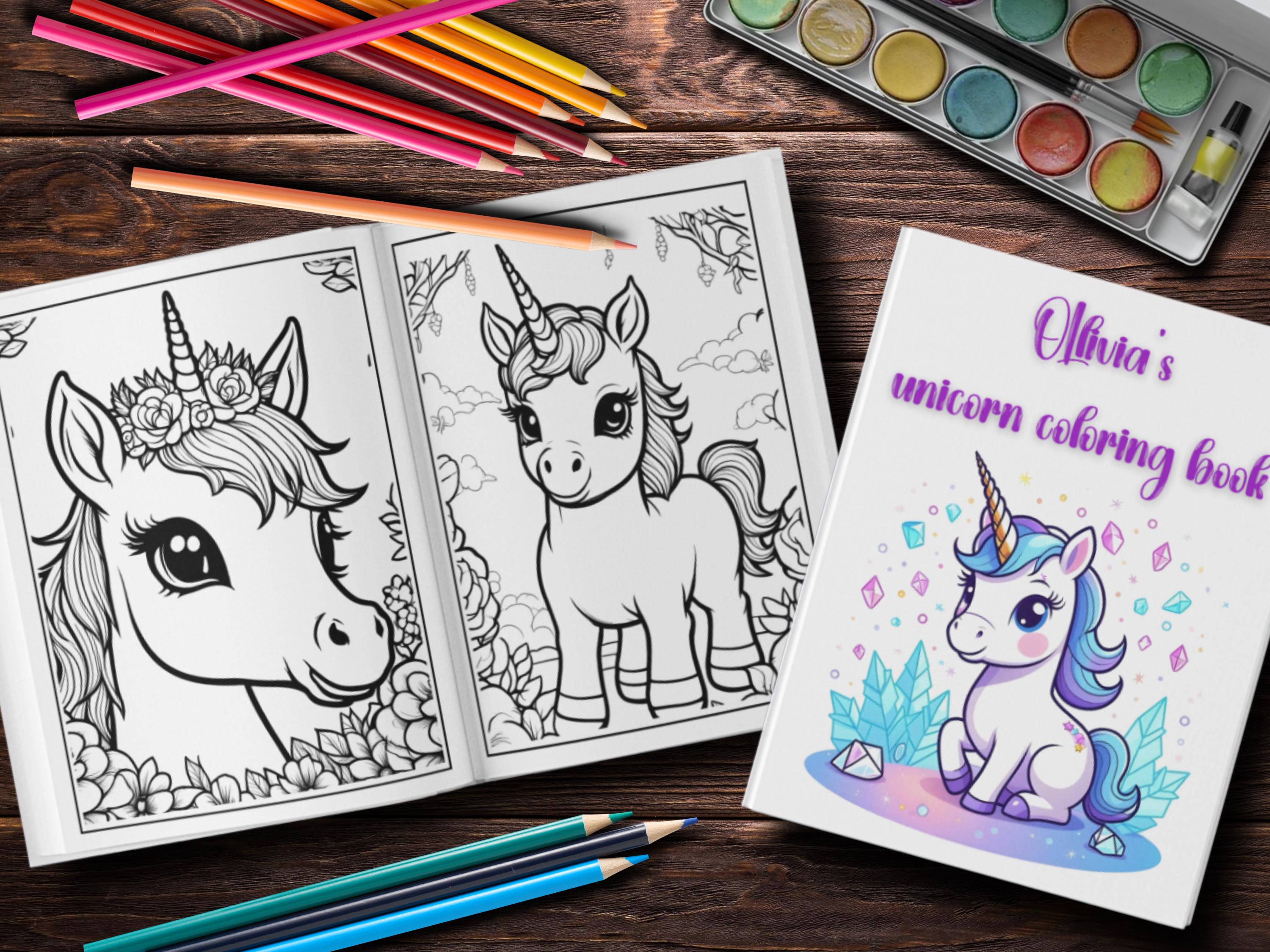 Personalized Unicorn Coloring Book for Kids | Rainbow Unicorn Gift With ...