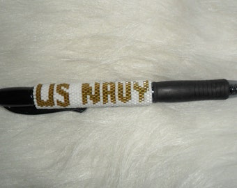 U.S. NAVY Hand Beaded Pen Wrap