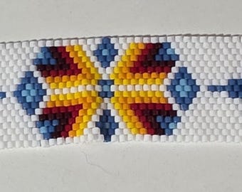 NATIVE AMERICAN (18) Hand Beaded Cuff Bracelet