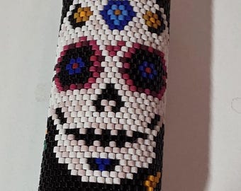 Dia de los Muertos Hand Beaded Lighter Case