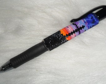 THREE CROSSES Hand Beaded Pen Wrap