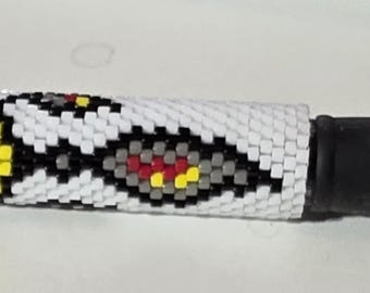 MEDICINE WHEEL Hand Beaded Pen Wrap