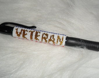 VETERAN Hand Beaded Pen Wrap