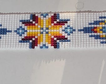 NATIVE AMERICAN (68) Hand Beaded Cuff Bracelet