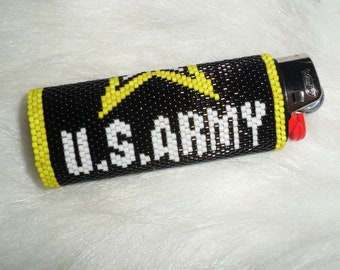 U.S.ARMY Hand Beaded Lighter Cover