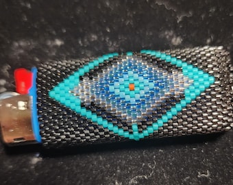 Funda para encendedor con cuentas hechas a mano DESERT BLUES MINI