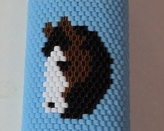 HORSE HEAD 2 Hand Beaded Lighter Case