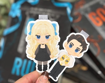 Magnetic bookmark featuring characters from God of Ruin, Rina Kent / Romantic bookmark / Cute bookmark / Gift for book lovers.