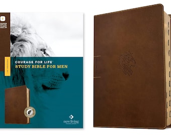 Personalized Men’s Study Bible | NLT Courage For Life Bible | Custom Engraved Name & Verse | Christian Gift for Men | Filament Enabled Bible