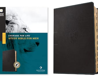 Personalized Men’s Study Bible | NLT Courage For Life Bible | Custom Engraved Name & Verse | Christian Gift for Men | Filament Enabled Bible