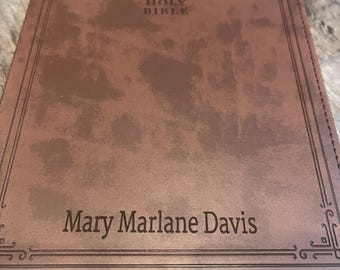 Personalized Catholic Bible | NRSV  Brown Leathersoft Bible | Custom Engrave Catholic Gift | Confirmation First Communion