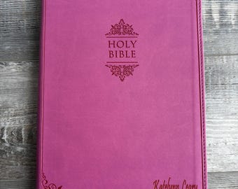 Personalized Pink NIV Bible | Custom Engraved Bible Name & Bible Verse | Women's Christian Gift | Baptism | Graduation | Personalized Bible