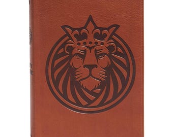 Personalized Kids Bible Lion Cover | Custom Name Engraved Bible for Children | KJV Kids Bible Gift