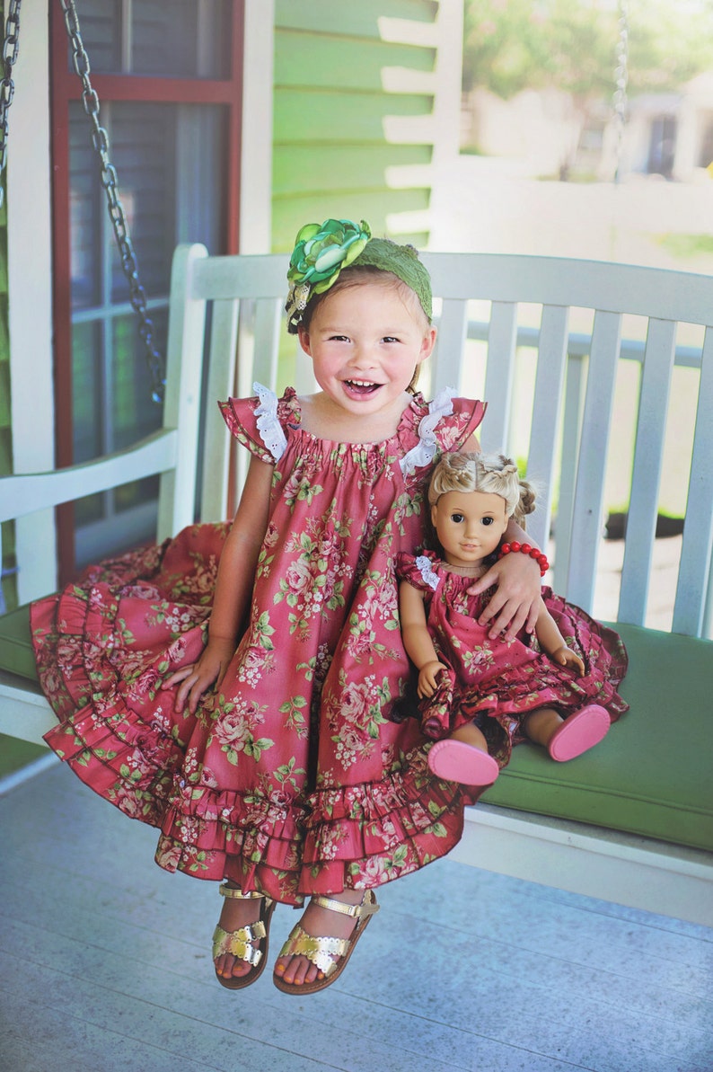 The Handmaiden's Cottage Swing Dress PDF pattern, sizes 6 months through size 8 with Dolly Dress pattern included image 4