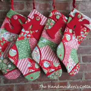 The Handmaiden's Cottage Patchwork Stocking PDF Pattern Instant download