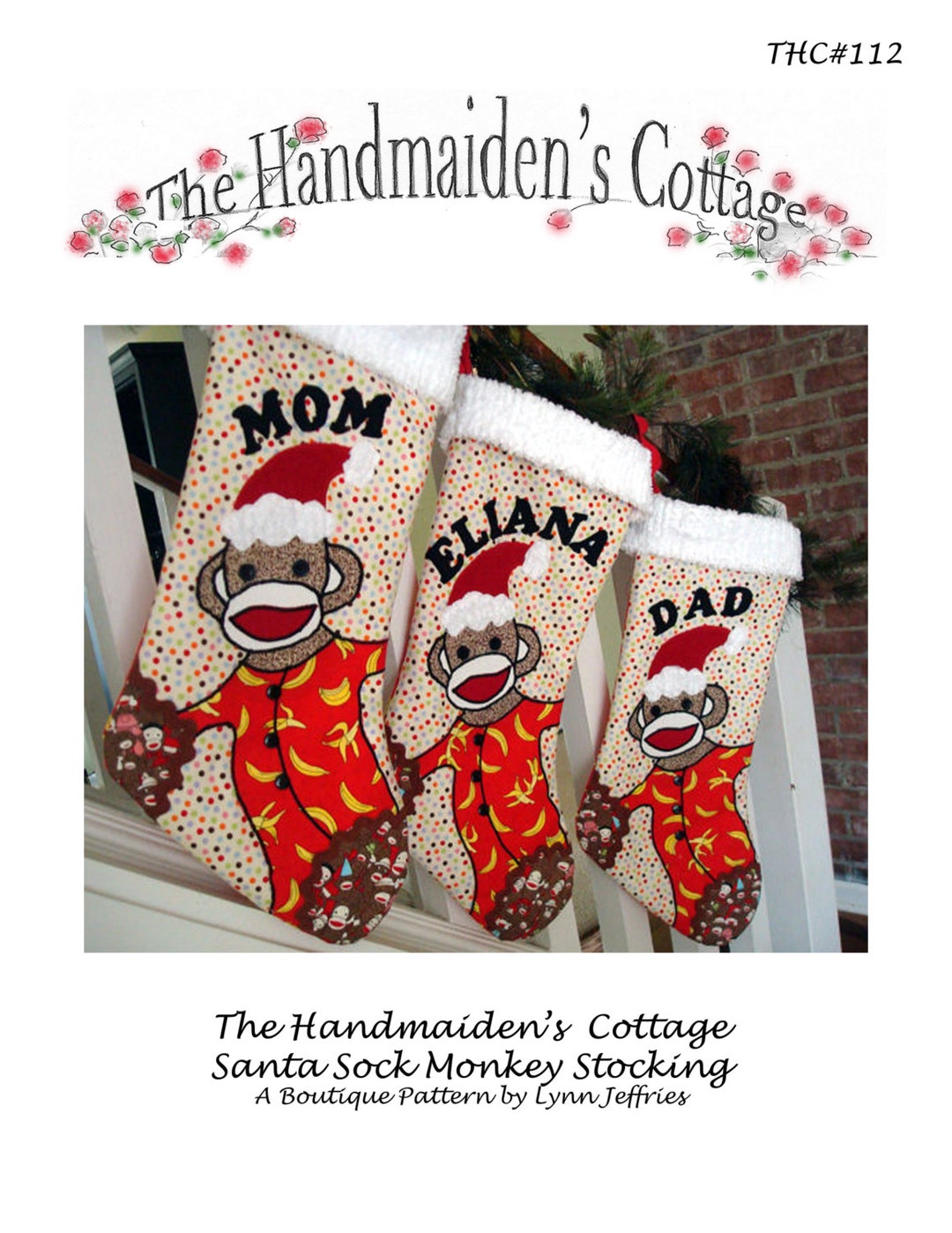 Santa Sock Monkey Stocking PDF Pattern Instant Download Etsy