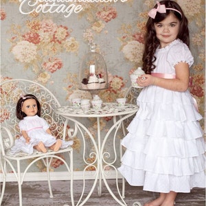 Dolly and Me Petticoat Dress Pattern Set, 6 months through size 8 and 18" dolly