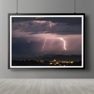 Gewittersturm Fotografie Druck: Dramatischer Nachthimmel Wand Kunst (Digitaler Download)