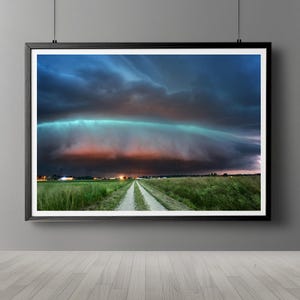 Thunderstorm Photography Print: Shelf Cloud Aerial Photo (Digital Download)