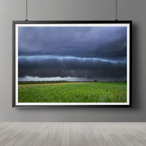 Thunderstorm Lightning Landscape Print: Dramatic Weather Wall Art (Digital Download)