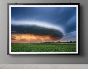 Thunderstorm Landscape Photography: Dramatic Storm Canvas Print (Digital Download)