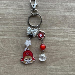 Octopus cute cat beaded keychain keyring