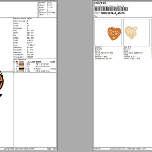 May include: A design featuring two heart-shaped patches with the words "STAY CREEPY" in black text. The patches are held by a skeletal hand and surrounded by bats. The patches have a dripping effect and are in shades of orange and tan.