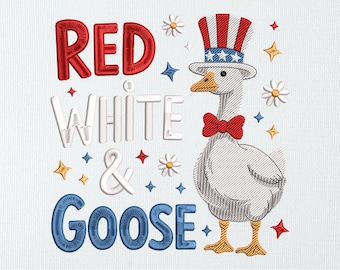 Rot, Weiss und Gans Stickdatei, 4.Juli 2019 USA Flagge, 4