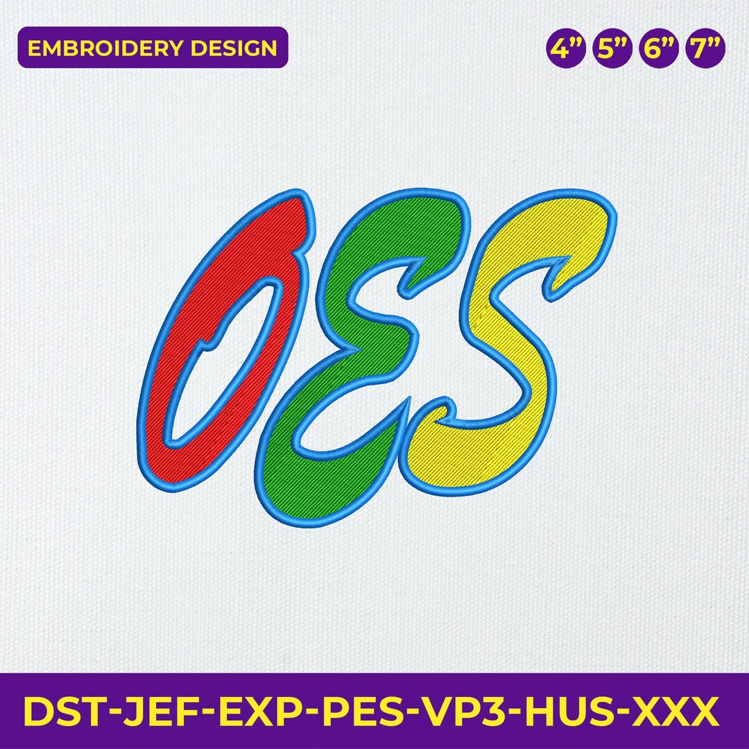 OES Colorful Letters Embroidery Design | Modern Order of the Eastern ...