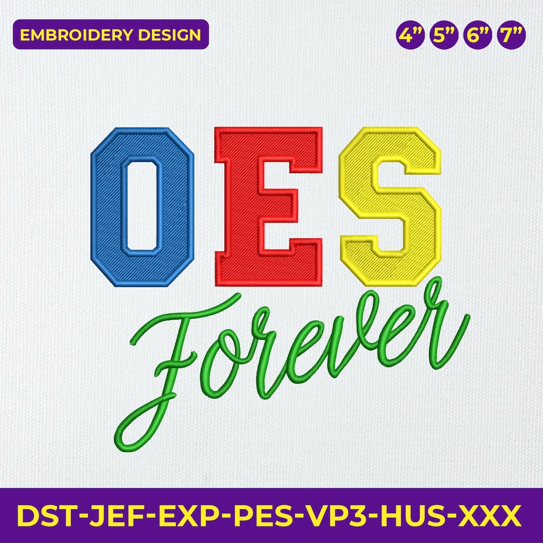 OES Forever Embroidery Design Download | Order of the Eastern Star ...