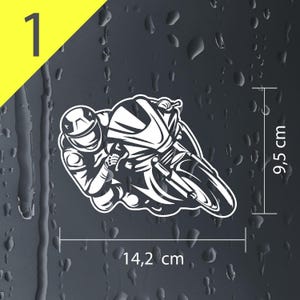 Motociclista Superbike/pegatina de coche de carreras/ventana trasera resistente a la intemperie