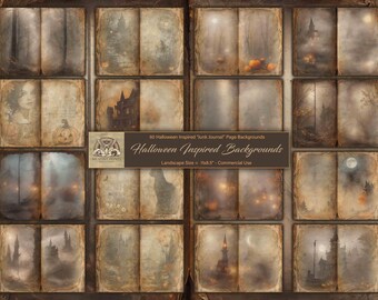 Halloween Junk Journal Paper: 60 Spooky Digital Backgrounds (8.5x11) (Digital Download)