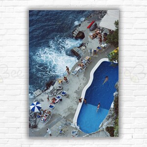 Slim Aarons Pool On Amalfi Coast Print/Poster - A view of the seaside pool at the Hotel St. Caterina, Amalfi, Italy, September 1984.