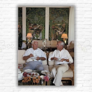 Slim Aarons Carty And Peabody Print/Poster - Philanthropist Lawrence Peabody with a Mr Carty on the island of Anguilla in the West Indies