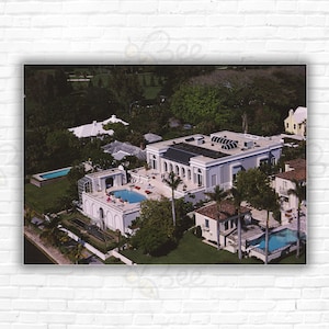 Slim Aarons Palm Beach Palace Stampa/Poster - La casa di Robert Gottfried con vista sul lago Worth, Palm Beach, Florida, 1985
