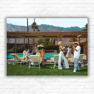 Stampa/poster moderno "Mantieni la calma" - Piscina, festa in casa nel deserto, Palm Springs, arte murale a bordo piscina, Aaron Photo