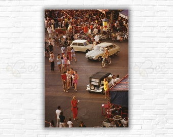 Slim Aarons  Saint-Tropez Print/Poster: Cars and pedestrians on the busy seafront at Saint-Tropez, in southeastern France, September 1970.