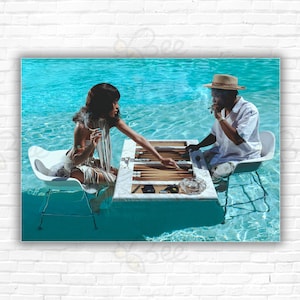 Keep Your Cool Stampa/Poster moderno - Piscina Backgammon Acapulco Messico Piscina Parete Arte Foto
