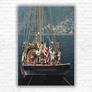 Slim Aarons Sailing Holiday Print/Poster - Tom Callinan holidays with family & friends on a yacht off the Amalfi coast, Italy, August 1984.