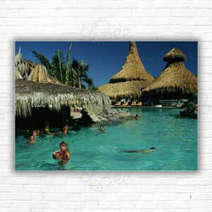 Slim Aarons Las Hadas Print/Poster - The pool bar at Las Hadas resort in Acapulco, April 1974.